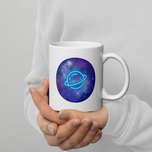 Neon Sky - White glossy mug